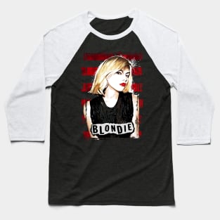 Debbie Harry Blondie Retro Pop Art Red Stripes Baseball T-Shirt